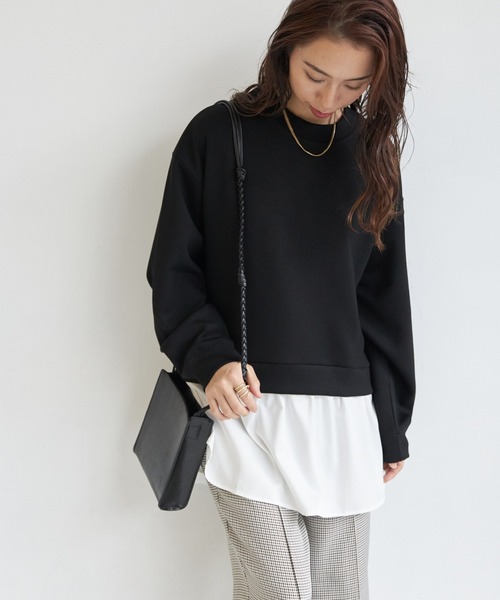 AIC.（エーアイシー）の「裾ドッキングプルオーバー（Tシャツ/カットソー・レディース・グレー/ブラック/ネイビー・FREE）」の4枚目の写真