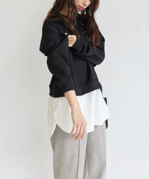 AIC.（エーアイシー）の「裾ドッキングプルオーバー（Tシャツ/カットソー・レディース・グレー/ブラック/ネイビー・FREE）」の5枚目の写真