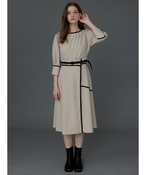 未使用品◆TONAL テーラードフレアワンピース ネイビー◆トーナル アンタイトル UNTITLED フレアシルエットワンピース （ネイビー