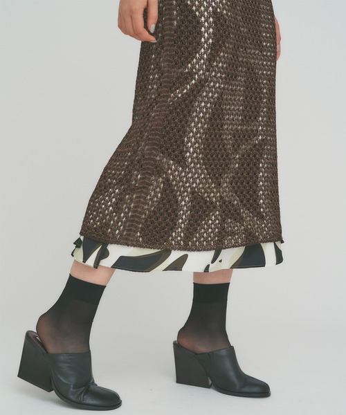 PUBLIC TOKYO（パブリックトウキョウ）の「メッシュキャミワンピース（ワンピース・レディース・ホワイト/ブラウン/グリーン・FREE）」の8枚目の写真