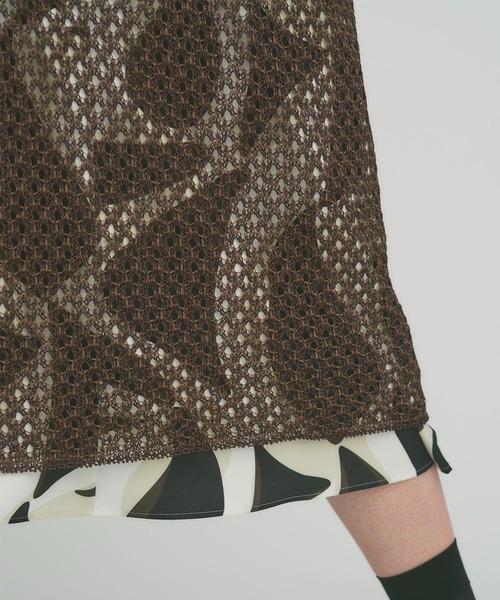 PUBLIC TOKYO（パブリックトウキョウ）の「メッシュキャミワンピース（ワンピース・レディース・ホワイト/ブラウン/グリーン・FREE）」の9枚目の写真