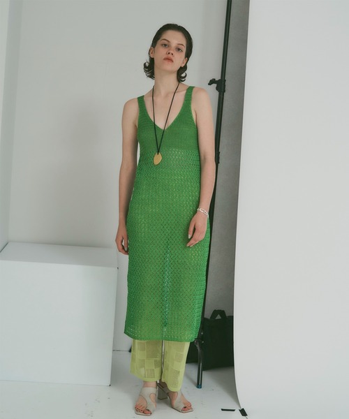 PUBLIC TOKYO（パブリックトウキョウ）の「メッシュキャミワンピース（ワンピース・レディース・ホワイト/ブラウン/グリーン・FREE）」の11枚目の写真