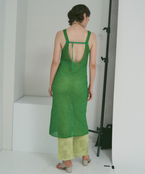 PUBLIC TOKYO（パブリックトウキョウ）の「メッシュキャミワンピース（ワンピース・レディース・ホワイト/ブラウン/グリーン・FREE）」の14枚目の写真