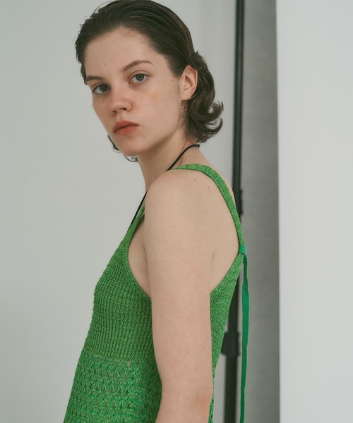 PUBLIC TOKYO（パブリックトウキョウ）の「メッシュキャミワンピース（ワンピース・レディース・ホワイト/ブラウン/グリーン・FREE）」の15枚目の写真