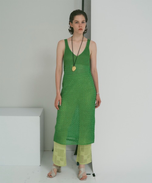 PUBLIC TOKYO（パブリックトウキョウ）の「メッシュキャミワンピース（ワンピース・レディース・ホワイト/ブラウン/グリーン・FREE）」の20枚目の写真