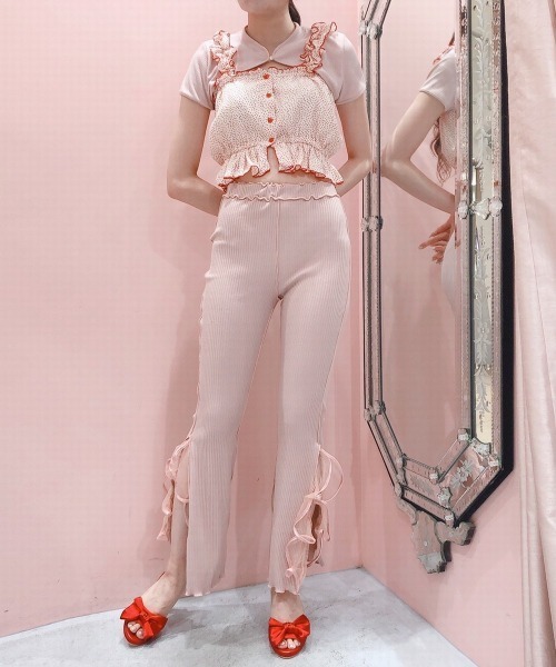 lilLilly（リルリリー）の「ハートプリントキャミトップス（キャミソール・レディース・ホワイト/ブラック/レッド・FREE）」の4枚目の写真