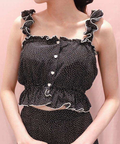 lilLilly（リルリリー）の「ハートプリントキャミトップス（キャミソール・レディース・ホワイト/ブラック/レッド・FREE）」の19枚目の写真