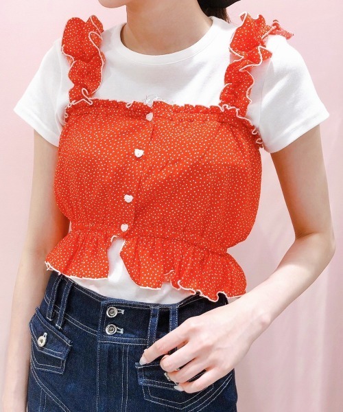 lilLilly（リルリリー）の「ハートプリントキャミトップス（キャミソール・レディース・ホワイト/ブラック/レッド・FREE）」の21枚目の写真