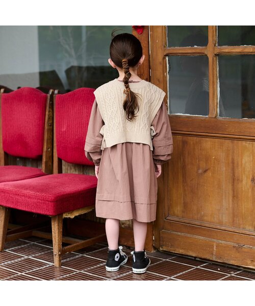 BREEZE（ブリーズ）の「前後2WAYケーブルニットベスト（ニット/セーター・キッズ・パープル/ベージュ・120/100/90/140）」の4枚目の写真