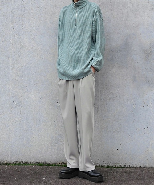 Loose/ルース(ルース)の「シャギー ルーズハーフジップニット(ニット/セーター・メンズ・ブラック/グレイッシュベージュ/マスタード/グレー系その他/ブルー系/チャコールグレー/グレー/ライトグレー/グリーン系/ワインレッド・S/M/L/XS)」の16枚目の写真