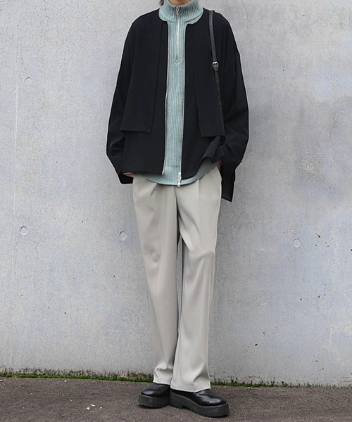 Loose/ルース(ルース)の「シャギー ルーズハーフジップニット(ニット/セーター・メンズ・ブラック/グレイッシュベージュ/マスタード/グレー系その他/ブルー系/チャコールグレー/グレー/ライトグレー/グリーン系/ワインレッド・S/M/L/XS)」の15枚目の写真