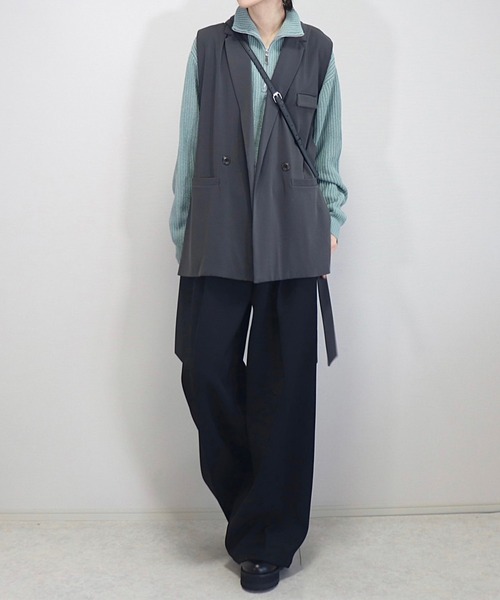 Loose/ルース(ルース)の「シャギー ルーズハーフジップニット(ニット/セーター・メンズ・ブラック/グレイッシュベージュ/マスタード/グレー系その他/ブルー系/チャコールグレー/グレー/ライトグレー/グリーン系/ワインレッド・S/M/L/XS)」の13枚目の写真