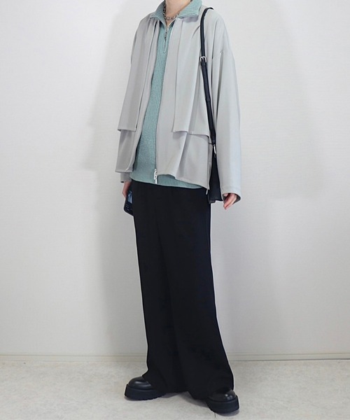 Loose/ルース(ルース)の「シャギー ルーズハーフジップニット(ニット/セーター・メンズ・ブラック/グレイッシュベージュ/マスタード/グレー系その他/ブルー系/チャコールグレー/グレー/ライトグレー/グリーン系/ワインレッド・S/M/L/XS)」の12枚目の写真