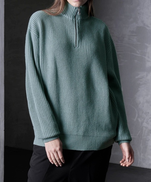 SINSS（シンス）の「Loose silhouette zip knit / ルーズ