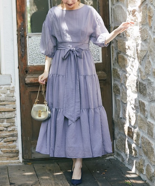 セール ウエスト バックりぼん付きライトシアーティアードマキシワンピース ワンピース Tocco Closet トッコ クローゼット のファッション通販 Zozotown