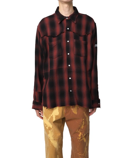 MYne(マイン)の「【MYne】ウェスタンオンブレチャックシャツ/Western Omble Check Shirt(シャツ/ブラウス・メンズ・ブラック/レッド/イエロー・S/M/L)」の1枚目の写真