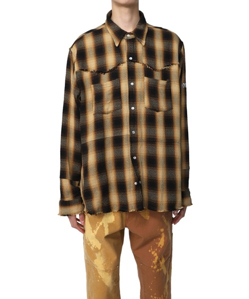 MYne(マイン)の「【MYne】ウェスタンオンブレチャックシャツ/Western Omble Check Shirt(シャツ/ブラウス・メンズ・ブラック/レッド/イエロー・S/M/L)」の3枚目の写真