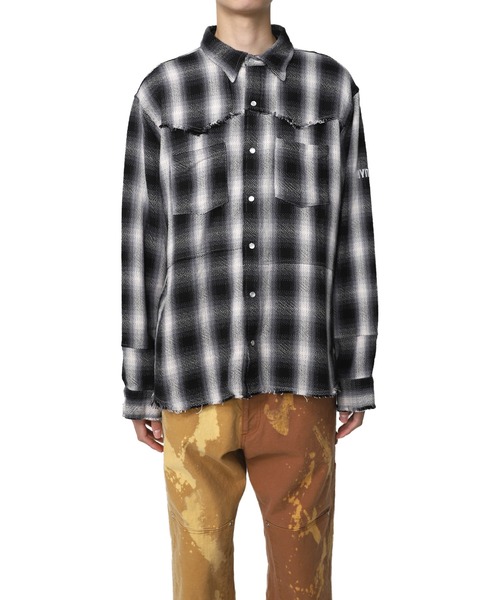 MYne(マイン)の「【MYne】ウェスタンオンブレチャックシャツ/Western Omble Check Shirt(シャツ/ブラウス・メンズ・ブラック/レッド/イエロー・S/M/L)」の2枚目の写真