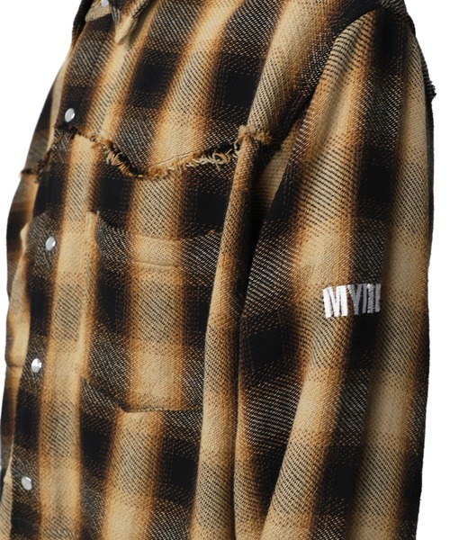 MYne(マイン)の「【MYne】ウェスタンオンブレチャックシャツ/Western Omble Check Shirt(シャツ/ブラウス・メンズ・ブラック/レッド/イエロー・S/M/L)」の15枚目の写真