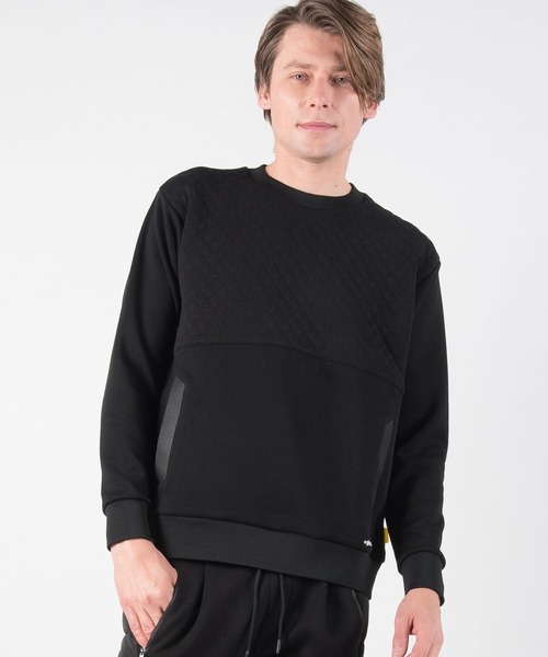 +phenix(プラスフェニックス)の「+phenix(プラスフェニックス)Quilt Sweat Pullover スウェット/裏起毛/プルオーバー/キルティング/クルーネック(Tシャツ/カットソー・メンズ・ホワイト/ブラック/カーキ/ホワイト×グレー・S/M/L/XL/XXL)」の3枚目の写真