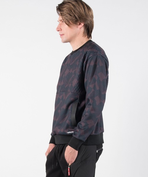 +phenix(プラスフェニックス)の「+phenix(プラスフェニックス)Quilt Sweat Pullover スウェット/裏起毛/プルオーバー/キルティング/クルーネック(Tシャツ/カットソー・メンズ・ホワイト/ブラック/カーキ/ホワイト×グレー・S/M/L/XL/XXL)」の8枚目の写真