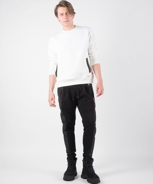 +phenix(プラスフェニックス)の「+phenix(プラスフェニックス)Quilt Sweat Pullover スウェット/裏起毛/プルオーバー/キルティング/クルーネック(Tシャツ/カットソー・メンズ・ホワイト/ブラック/カーキ/ホワイト×グレー・S/M/L/XL/XXL)」の22枚目の写真