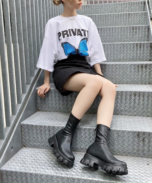 Figments（フィグメンツ）の「バタフライTシャツ（Tシャツ/カットソー・レディース・ホワイト/ブラック・FREE）」の6枚目の写真