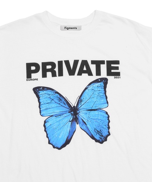 Figments（フィグメンツ）の「バタフライTシャツ（Tシャツ/カットソー・レディース・ホワイト/ブラック・FREE）」の5枚目の写真
