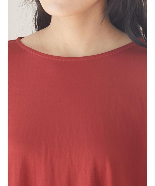 Green　Parks（グリーンパークス）の「ティアード5分袖カットチュニック＊（Tシャツ/カットソー・レディース・ダークグレー/レッド・FREE）」の6枚目の写真