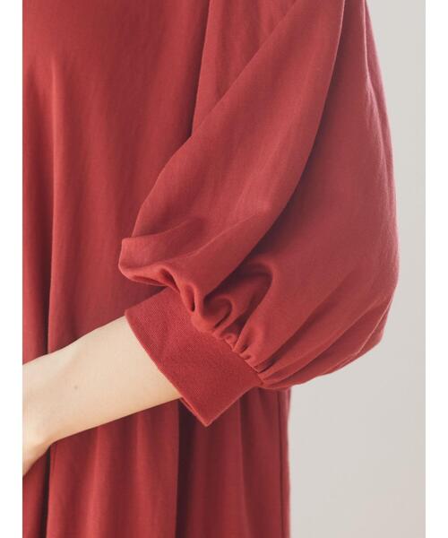 Green　Parks（グリーンパークス）の「ティアード5分袖カットチュニック＊（Tシャツ/カットソー・レディース・ダークグレー/レッド・FREE）」の5枚目の写真