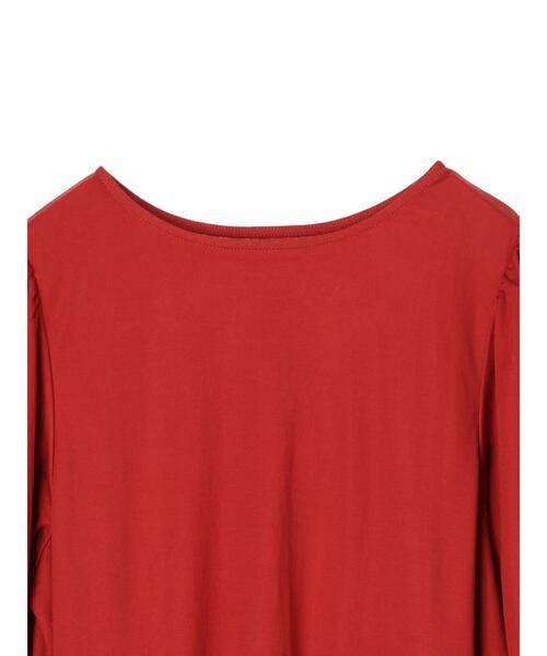 Green　Parks（グリーンパークス）の「ティアード5分袖カットチュニック＊（Tシャツ/カットソー・レディース・ダークグレー/レッド・FREE）」の10枚目の写真