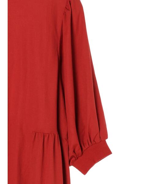 Green　Parks（グリーンパークス）の「ティアード5分袖カットチュニック＊（Tシャツ/カットソー・レディース・ダークグレー/レッド・FREE）」の19枚目の写真