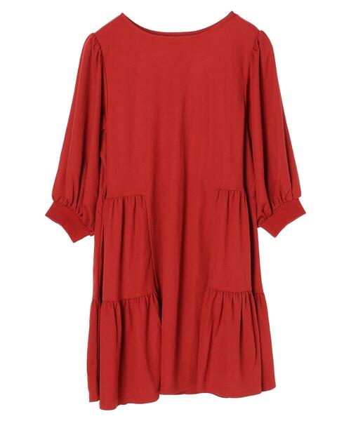 Green　Parks（グリーンパークス）の「ティアード5分袖カットチュニック＊（Tシャツ/カットソー・レディース・ダークグレー/レッド・FREE）」の21枚目の写真