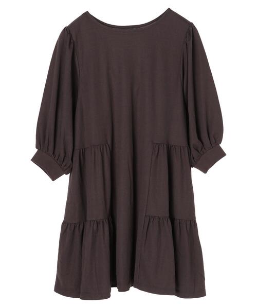 Green　Parks（グリーンパークス）の「ティアード5分袖カットチュニック＊（Tシャツ/カットソー・レディース・ダークグレー/レッド・FREE）」の17枚目の写真