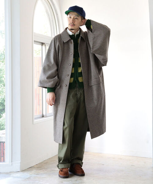 粟野商事 × fennica / 別注 角袖 着物コート 先染フラノチドリ（その他