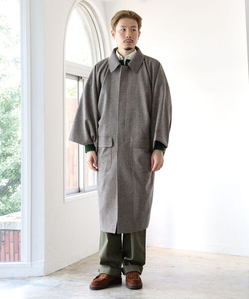 粟野商事 × fennica / 別注 角袖 着物コート 先染フラノチドリ（その他