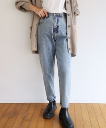 コットンツイルハイウエストテーパードパンツ