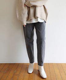 コットンツイルハイウエストテーパードパンツ