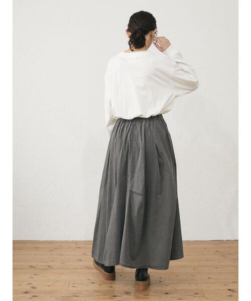 Green　Parks（グリーンパークス）の「ピグメントギャザースカート＊（スカート・レディース・チャコールグレー/ベージュ・FREE）」の16枚目の写真
