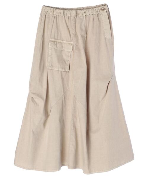 Green　Parks（グリーンパークス）の「ピグメントギャザースカート＊（スカート・レディース・チャコールグレー/ベージュ・FREE）」の5枚目の写真