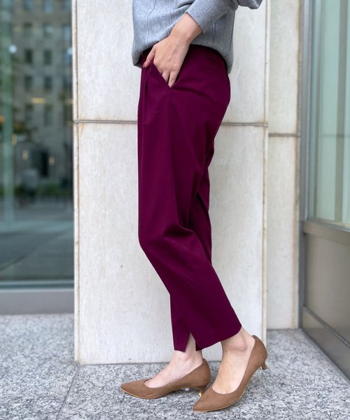 RIVE DROITE（リヴドロワ）の「《2サイズ展開》シーズンレスで活躍する　イージーケアインスリットパンツ（その他パンツ・レディース・ブラック/ベージュ/ボルドー・38/36）」の3枚目の写真