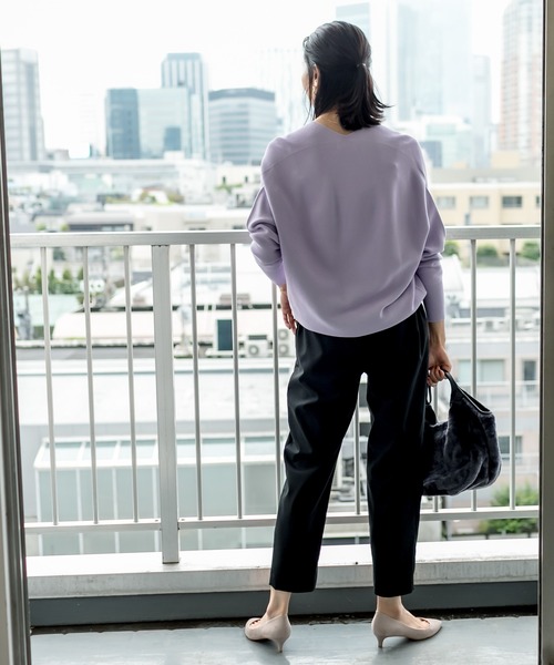 RIVE DROITE（リヴドロワ）の「《2サイズ展開》シーズンレスで活躍する　イージーケアインスリットパンツ（その他パンツ・レディース・ブラック/ベージュ/ボルドー・38/36）」の7枚目の写真