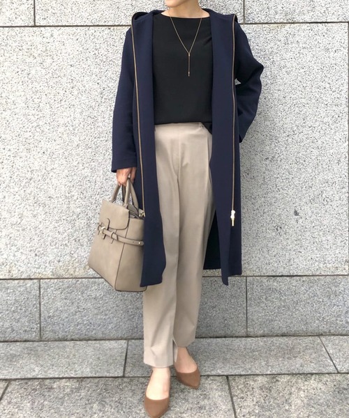 RIVE DROITE（リヴドロワ）の「《2サイズ展開》シーズンレスで活躍する　イージーケアインスリットパンツ（その他パンツ・レディース・ブラック/ベージュ/ボルドー・38/36）」の22枚目の写真