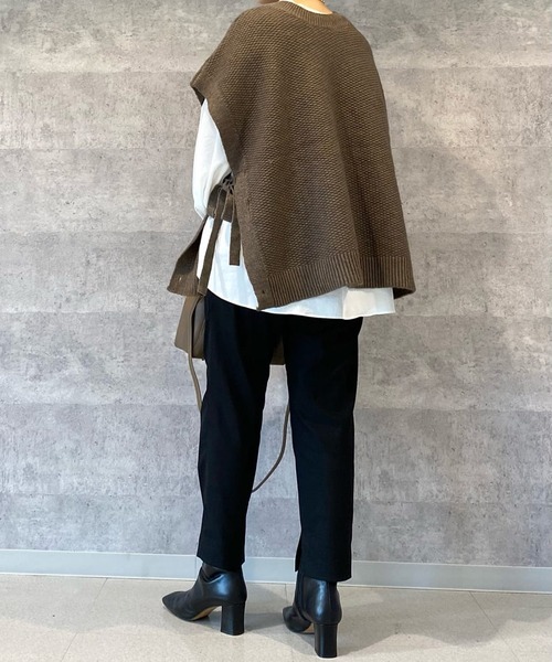 RIVE DROITE（リヴドロワ）の「《2サイズ展開》シーズンレスで活躍する　イージーケアインスリットパンツ（その他パンツ・レディース・ブラック/ベージュ/ボルドー・38/36）」の16枚目の写真