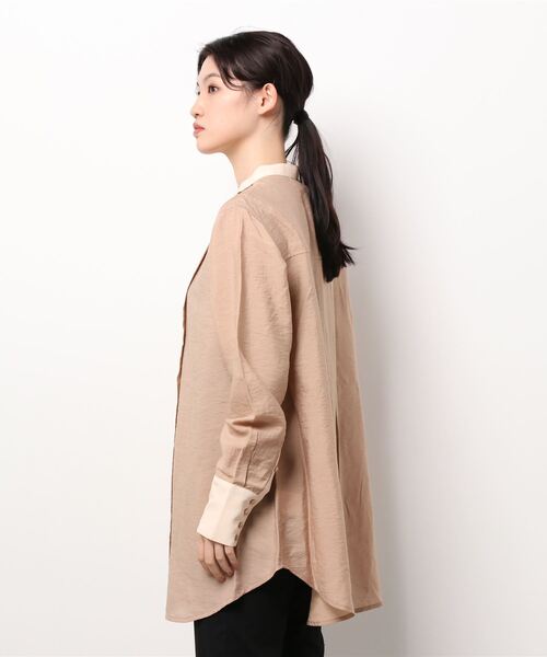 y/m by misato（イムバイミサト）の「バンドカラーバイカラーシャツ（シャツ/ブラウス・レディース・ホワイト/ベージュ・FREE）」の21枚目の写真