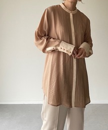 バンドカラーバイカラーシャツ