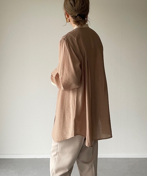 y/m by misato（イムバイミサト）の「バンドカラーバイカラーシャツ（シャツ/ブラウス・レディース・ホワイト/ベージュ・FREE）」の14枚目の写真