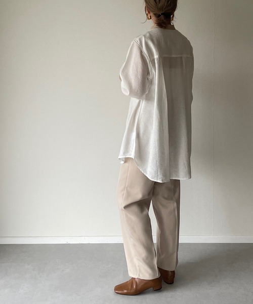 y/m by misato（イムバイミサト）の「バンドカラーバイカラーシャツ（シャツ/ブラウス・レディース・ホワイト/ベージュ・FREE）」の13枚目の写真