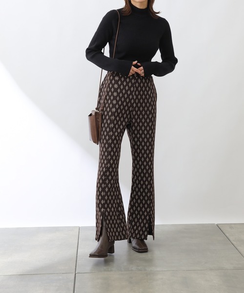 COLONY 2139（コロニートゥーワンスリーナイン）の「【WEB・一部店舗限定】カットジャガードスリットロングパンツ(セットアップ可)（その他パンツ・レディース・ブラック/ブラウン・FREE）」の15枚目の写真