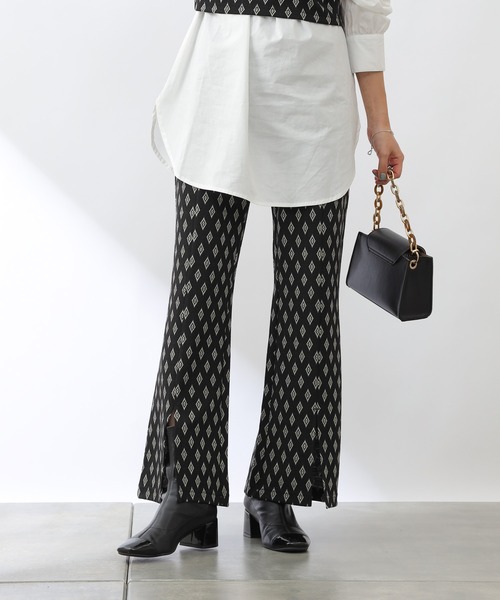 COLONY 2139（コロニートゥーワンスリーナイン）の「【WEB・一部店舗限定】カットジャガードスリットロングパンツ(セットアップ可)（その他パンツ・レディース・ブラック/ブラウン・FREE）」の7枚目の写真